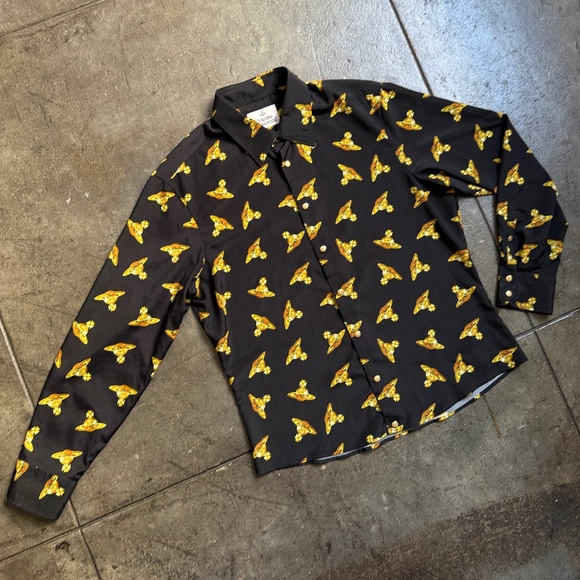 Vivienne Westwood All Over Orb Print Cropped Shirt w/ Metallic Buttons - Picture 1 of 14